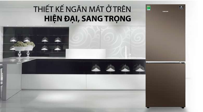 Thiết kế ngăn mát ở trên sang trọng, tiện lợi - Tủ lạnh Samsung Inverter 276 lít RB27N4010DX/SV