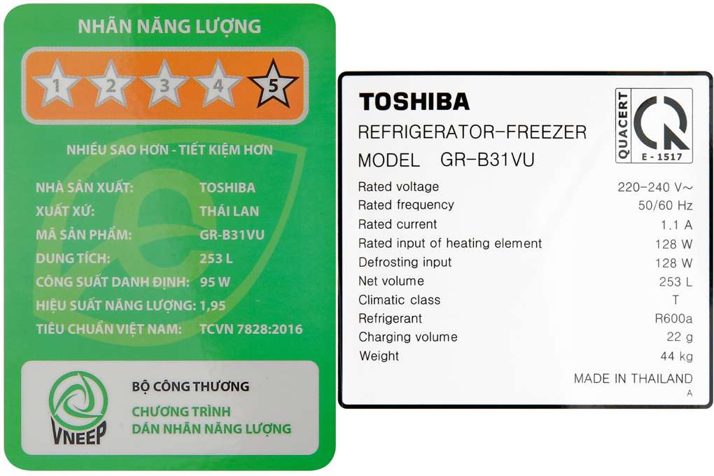 Tu Lanh Toshiba Inverter 253 Lit Gr B31vu Ukg