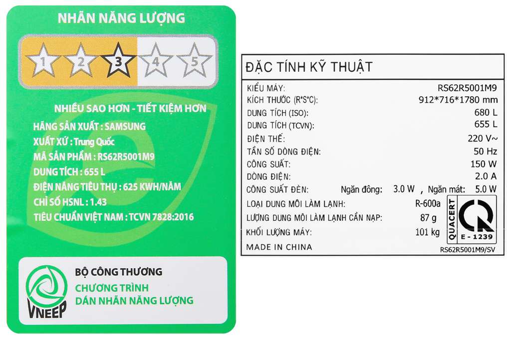 Tu Lanh Samsung Rs62r5001m9 Sv 12 Org