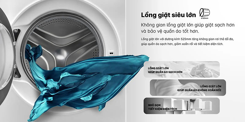 May Giat Aqua 9 Kg Aqd A900f S Long Giat Sieu Lon 525